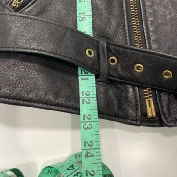 DKNY | Vintage Black Leather Biker Vest ~ Size Medium - Picture 15 of 17